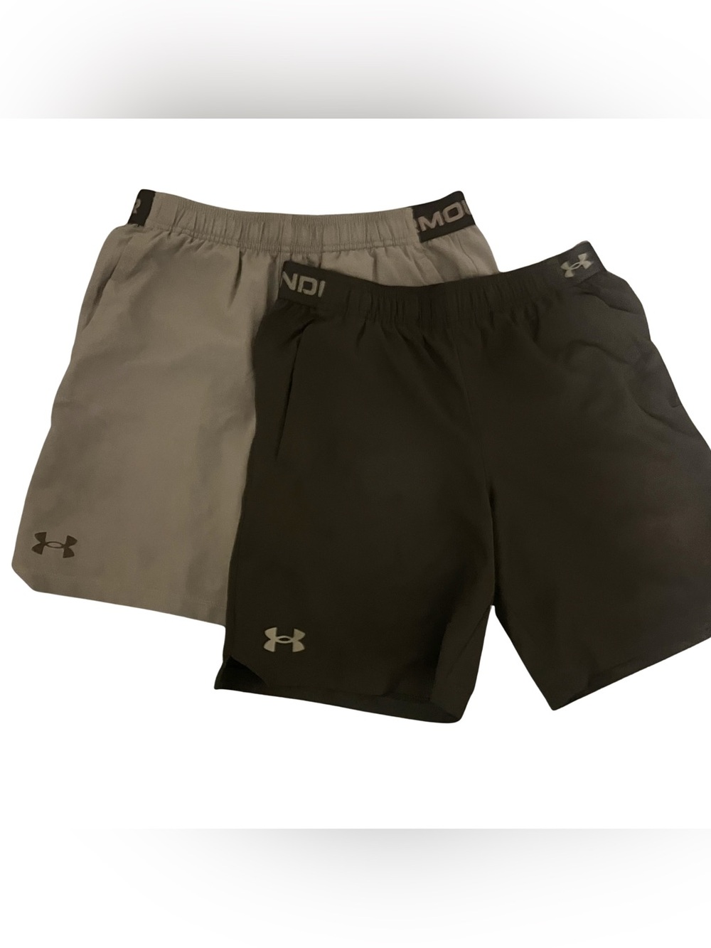 2 Under Armour Boys Shorts in Black and Gray